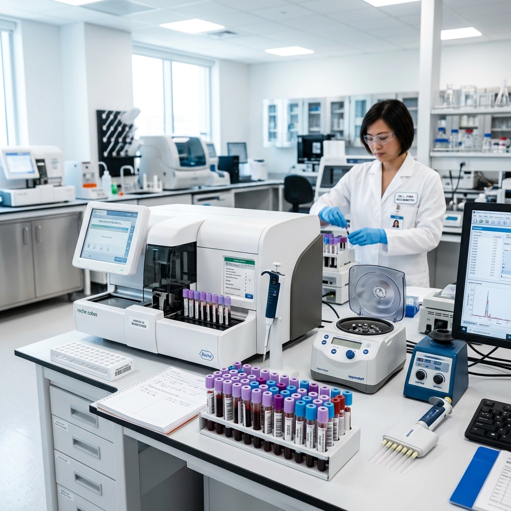 Modern blood testing laboratory